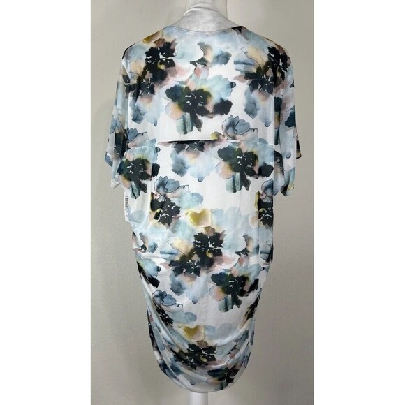 Torrid Stretch Mesh Crew Neck Ruched Top Floral Plus Size 4X (26) - Picture 3 of 13